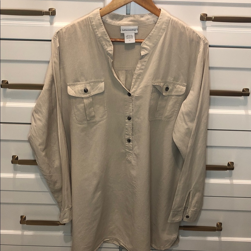 Soft Surroundings tunic popover blouse XL
